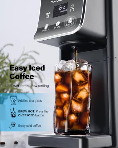 TWOMEOW K Cup Coffee Maker, Single Serve Hot & Iced for K-Cup & Grounds