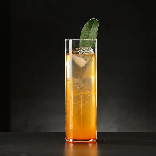 Drinking Glasses 12oz, Thin Collins Glasses Set of 6,Clear Tall Glass Cups For Water, Juice, Beer, Drinks, and Cocktails and Mixed Drinks (6pcs CollinsGlass 180mm)