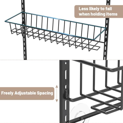 ElegantArray 8-Tier Pantry Door Oragnizer, Over The Door Pantry Organizer Rack and Storage, Hanging Spice Rack Shelves Door, Home Office Laundry Room Bathroom & Kitchen Organization Essentials Metal
