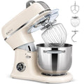 ZACME 7 Quart Stand Mixer Aluminum Die Casting, 650W 12 Speed Tilt-Head Kitchen Electric Stand Mixer, Household Food Mixer with Stainless Steel Bowl, Dough Hook, Whisk and Beater (Cream)