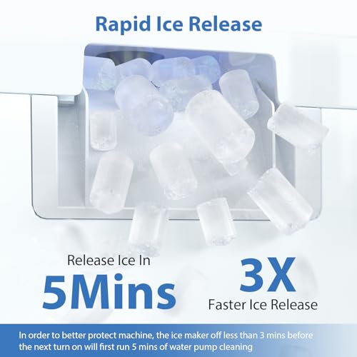 Aeitto Nugget Ice Maker Countertop, 55lbs/24H Ice Machine with 3.6L Water Tank&3.2Lbs Ice Basket, Self-Cleaning Pebble Ice Maker with Stainless Steel Housing for Home Office and Party, Silver