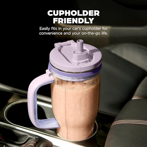 Ninja Blendboss™ | Personal Blender for Smoothies & Frozen Drinks | 26oz Travel Tumbler with LeakProof Lid, Chug Spout & Detachable Straw | Auto-iQ Technology | Lavender Lemonade | DB351PR