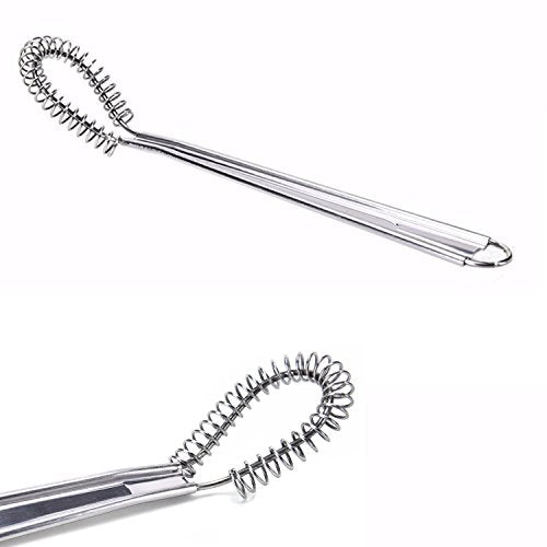 Best Utensils Stainless Steel Mini Egg Whisk Beater Handheld Milk Frother Foamer Foaming Creamy Coffee Mixer Spring Sauce Blender Kitchen Accessories