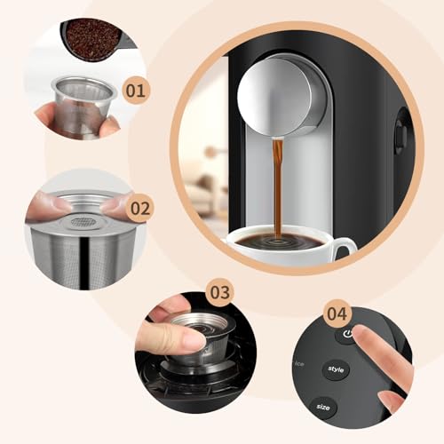 2 Pack Reusable Pods Compatible with Ninja Dual Brew Coffee Maker, Stainless Steel Permanent K Cups Filters for Ninja CFP101 & Ninja PB051 Coffee Maker