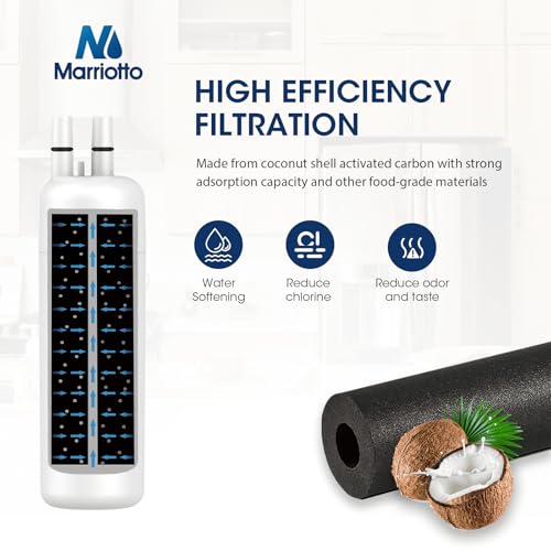 MARRIOTTO EDR1RXD1 Refrigerator Water Filter Compatible with Whirlpool W10295370A, WHR1RXD1, KAD1RXD1, Filter 1, W10295370, P4RFWB, P8RFWB2L, 46-9930, 46-9081 Refrigerator Water Filter, Pack of 3