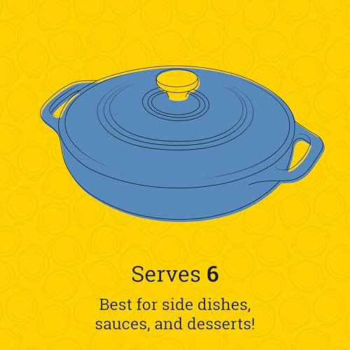 Lodge Essential Enamel Braiser 3.5 Quart - Refrigerator- & Oven-Safe up to 500° F - Heat-Retaining, Induction-Safe & PFAS-Free Enamel Cookware - Caribbean Blue