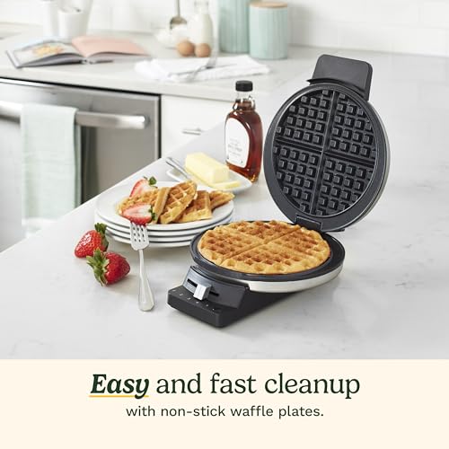 Cuisinart Waffle Maker, 1250W Round Classic Waffle Iron, 5-Setting Adjustable Browning Control, WMR-CAP2, Brushed Stainless