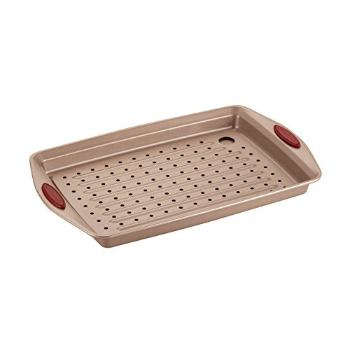 Rachael Ray Cucina Nonstick Bakeware Set with Grips, Nonstick Cookie Sheet / Baking Sheet with Crisper Pan, 2