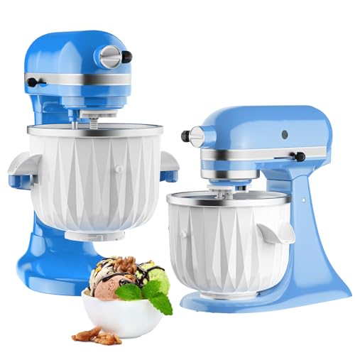 Ice Cream Maker Attachment for KitchenAid Stand Mixers, 2 Quart Ice Cream & Sorbet Gelato Maker Attachment - Fits 4.5QT and Larger KitchenAid Stand Mixers by GVODE