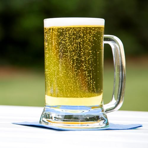 Amlong Crystal Lead-Free Beer Mug - 12 oz (Right For 1 Bottle), Set of 2