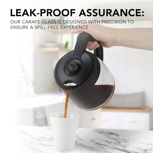 12-Cup Glass Coffee Carafe Replacement Compatible ONLY with Ninja Coffee Brewer Maker Models CE251 CE201 CE201C CE200 CE200C
