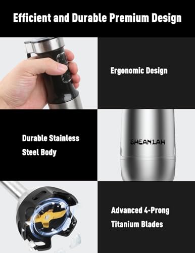 1000W Powerful Immersion Blender handheld, 2026 New Update Hand Blender with 25-Speed, Scratch-Resistant Corded Hand Mixer with Heavy-Duty Copper Brushless Motor and Gift Box