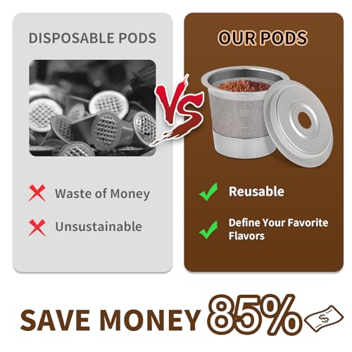 2 Pack Reusable Pods Compatible with Ninja Dual Brew Coffee Maker, Stainless Steel Permanent K Cups Filters for Ninja CFP101 & Ninja PB051 Coffee Maker