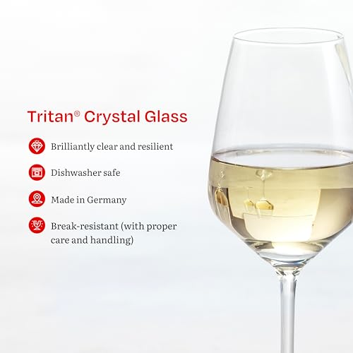 Eater x Zwiesel Fortessa Host Crystal Glass, 12 Ounce White Wine (Set of 8), Clear
