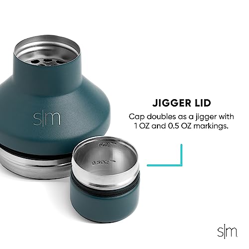 Simple Modern Cocktail Shaker Set with Jigger Lid | Stainless Steel Boston Shaker Insulated Martini Mixer for Mocktails | Gifts for Men Women Him Her | Classic Collection | 20oz | Metallic Gold