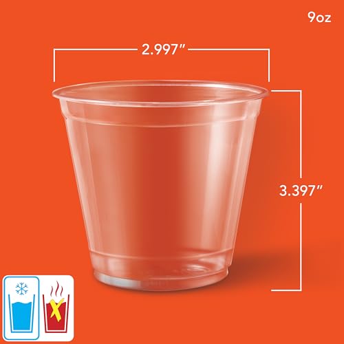 Hefty Deluxe Clear Plastic Party Cups (9 Ounce, 40 Count)
