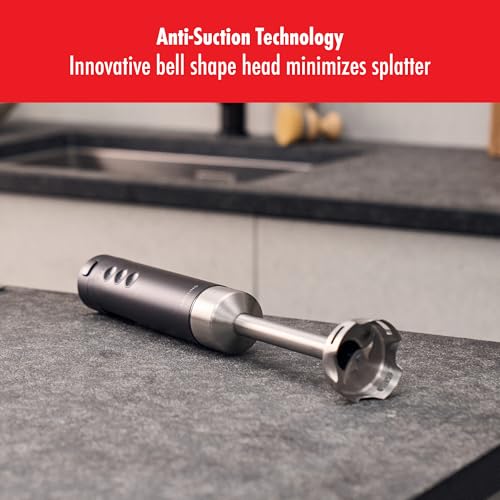 ZWILLING Xtend Immersion Blender and Accessory 2-pc Set – 3-Speed Cordless Hand Blender with Long Stainless Steel Arm and 20oz Beaker – Powerful, Quiet, Energy-Efficient, Battery Not Included