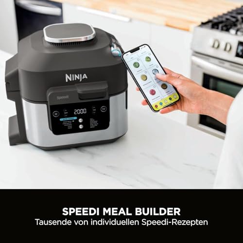 Ninja Speedi 10-in-1 Quick Cooker, Air Fryer, Air Fryer and Multicooker, 5.7L, Meals for 4 in 15 Minutes, Steam, Grill, Bake, Roast, Sear, Stew and More, Black, ON500EU