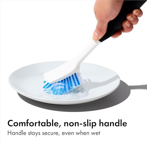 OXO Good Grips Dish Scrub Brush with Non-Slip Handle, Nylon Bristles