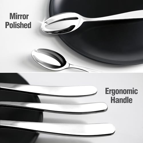 Silverware Set for 8, 40 Piece Heavy 18/10 Stainless Steel Flatware Utensils Cutlery Set, Mirror Polished knives Forks and Spoons Silverware Sets,Dishwasher Safe for Dinner Home Kitchen,Wedding Party