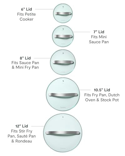 Caraway 10.5" Glass Lid for Pots and Pans - Made With Tempered Glass - Sized to Fit Caraway Ceramic-Coated & Stainless Steel Cookware