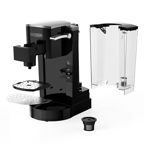 BLACK+DECKER Family Single Serve K-Cup Brewer: Large 50oz Water Reservoir, Versatile Ground Coffee & K-Cup Compatibility, Adjustable Tray for Travel Mugs