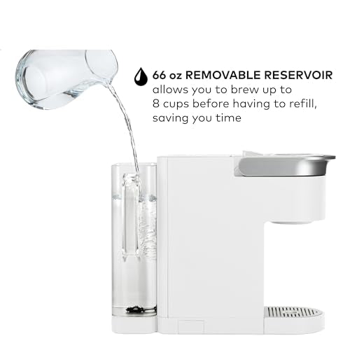 Keurig K-Supreme SMART Single Serve Coffee Maker With WiFi Compatibility, 4 Brew Sizes, And 66oz Removable Reservoir, Compatible with Alexa, White