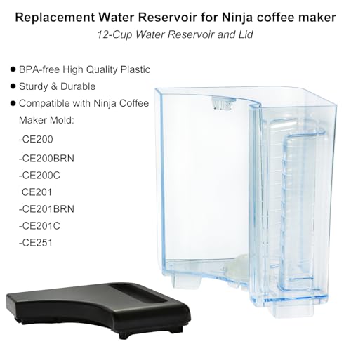 Water Reservoir Compatible with Ninja 12-Cup Programmable Coffee Brewer Maker CE201,CE251,CE200，CE200BR,CE200C,CE201BRN,CE201C