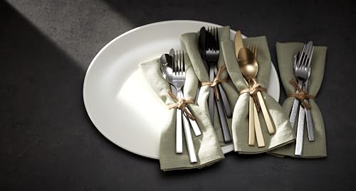 Oneida Silverware Set, Chefs Table 20 Piece Everyday Flatware Set, Service For 4, 18/0 Stainless Steel, Dishwasher Safe, Knives Spoons And Forks Sets, Home And Kitchen Utensils (Silver, 20 Piece)