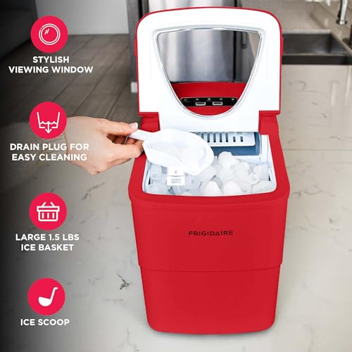 Frigidaire EFIC108 Counter top Portable, 26 lb per Day Compact Ice Maker Machine