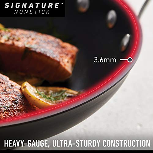 Calphalon Signature Hard-Anodized Nonstick Wok, 12", Flat-Bottom, Oven-Safe, PFOA-Free, Black