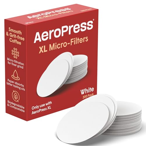 AeroPress XL Coffee Maker White Paper Micro-Filters, Compostable Coffee Filters Made From White, Chlorine-Free