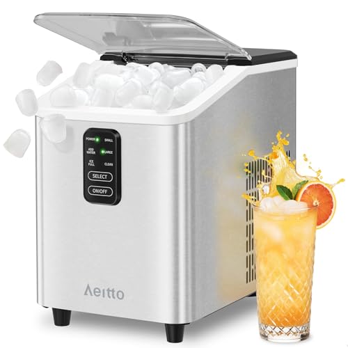 Aeitto Ice Maker Countertop 26lbs/24H, Ice Machine 8 Ice Cubes Ready in 6