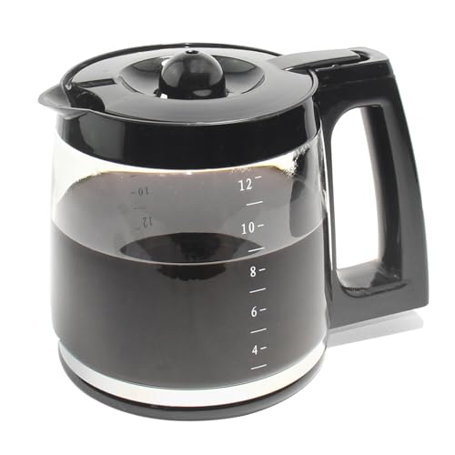 12-Cup Glass Carafe Replacement Compatible with Hamilton Beach Coffeemaker Models 46310, 49976, 49966, 49350, 49957, 49954, 49933, 49980A, 49980Z, 49983, 49618, 46300, 49950