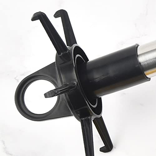 QIXIAMO Swivel Kitchen Utensils Stand with 6 Hooks Rotatable Kitchenware Holder Rack Home Kitchen Utensils Organizer Holder, 42x13cm, Black＋silver