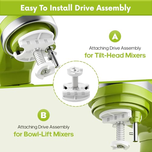 Ice Cream Maker Attachment for KitchenAid Stand Mixer, Compatible with 4.5/5Qt & Larger KitchenAid Stand Mixer, 2 Quart Frozen Ice Cream Bowl, Yogurt & Sorbet Gelato, White