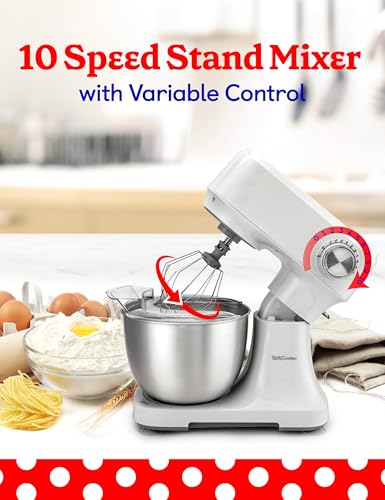 Betty Crocker 10-Speed Stand Mixer, 300 Watts, BC-4325W, White