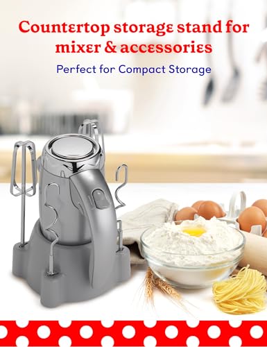 Betty Crocker 7-Speed Power-Up™ Hand Mixer with Stand, BC-4208S, Silver