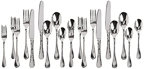GINKGO International Lafayette 20-Piece Stainless Steel Flatware Set, Service for 4, Silver, 36015-9