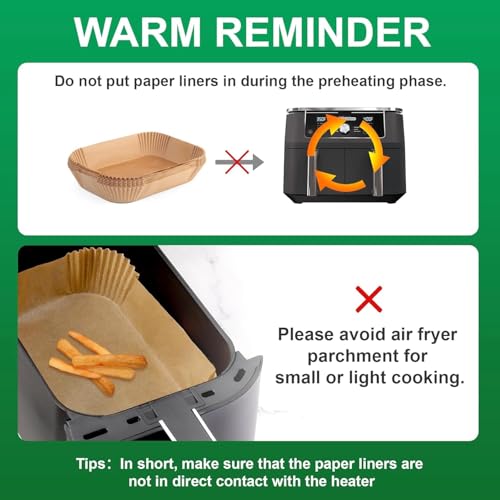 Air Fryer Liners disposable for Instant Pot Vortex Plus 6QT XL Air Fryer, 100pcs Parchment Paper