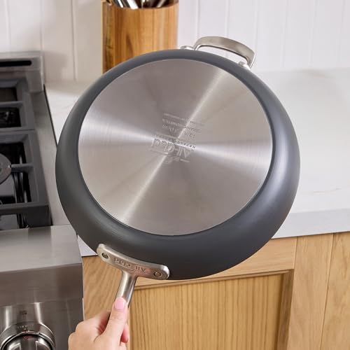 All-Clad HA1® Ceramic Nonstick, Frying Pan Set 10.5 and 12 inch - Oven Safe up to 450° & Compatible with All Stovetops (Gas, Electric & Induction) Light Grey
