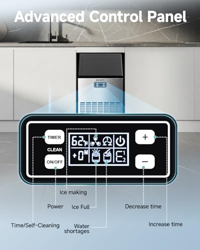 EUHOMY Commercial Ice Maker Machine, 100lbs/24H Stainless Steel Under Counter ice Machine with 33lbs Ice Storage Capacity, Freestanding Ice Maker.