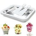 KeyDoors Rolled Ice Cream Maker with 2 Scrapers Food Grade Stainless Steel rolled ice cream tra for Frozen Yogurt/Slushie Birthday Gift Homemade DIY for Fun Parent-Child Activities Families (White)