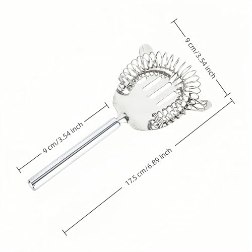Professional Strainer for Bartender - Fine Mesh Cocktail Strainer with Detachable Spring, Leak Proof, Fits Shaker Tins & Pint Glasses, Professional 304 Stainless Steel, Dishwasher Safe Bar Tool
