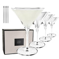 MORA PURE Martini Glasses, Set of 4-7oz - Handblown Premium Crystal Glass for Cockails, Martinis, Home Bar, Cosmos, Gimlet, Parties, Etc - Modern Classic Cocktail Glassware, Gift for Him/Her