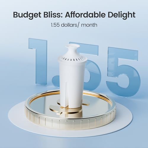AQUA CREST CF06A Replacement for Brita® Filter, Brita® Water Pitchers and Dispensers, Classic OB03, Mavea® 107007, and More, NSF Certified Pitcher Water Filter, 1 Year Filter Supply, 6 Pack
