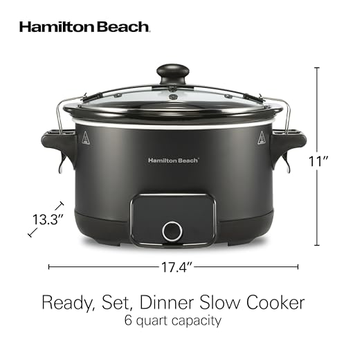 Hamilton Beach Portable Ready, Set, Dinner 6 Quart Programmable Slow Cooker