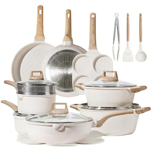 CAROTE 21pcs Pots and Pans Set, Nonstick Cookware