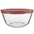 Anchor Hocking 91858 Glass Mixing Bowls with Lids, Cherry, 4 Quart (Set of 2) -