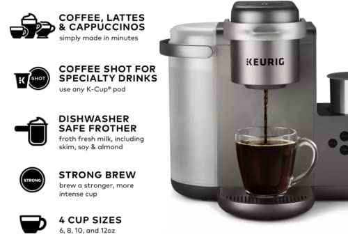 Keurig K-Cafe C Single Serve K-Cup Pod Coffee, Latte and Cappuccino Maker, Nickel
